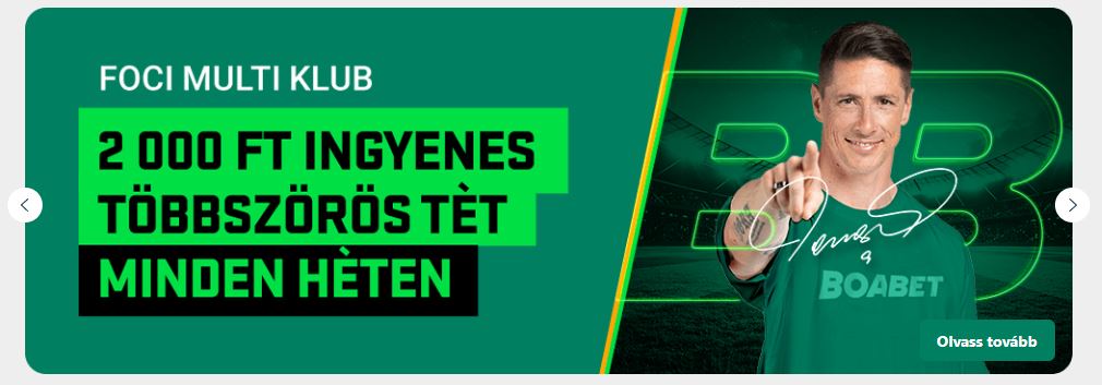Nyerj 2 000 Ft ingyenes többszörös tétet minden héten a BoaBet Foci Multi Klub promóciójával